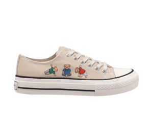 TTWN Bear Low-Top Khaki Canvas Side Three Bears Platform Shoes