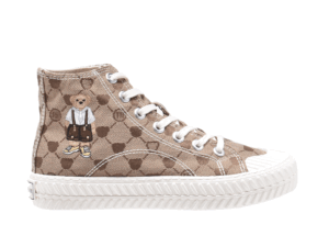 TTWN BEAR High-Top Coffee Abstract Big-Eared Bear Pattern Shoes