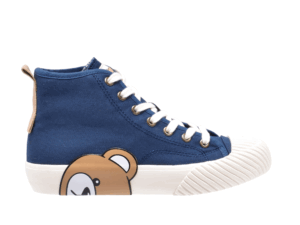 TTWN BEAR High-Top Navy Canvas Side Bear Head Biscuit Shoes