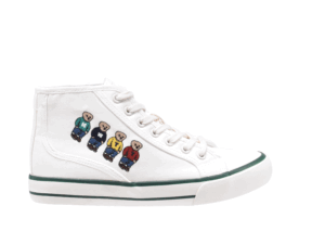 TTWN BEAR High-Top White Canvas Side Four Bears Platform Shoes