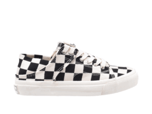 TTWN BEAR Low-Top Black/White Checkered Canvas Shoes
