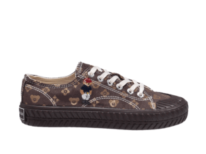 TTWN Bear Low-Top Brown Star Pattern Canvas Bear Shoes