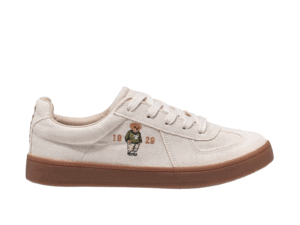 TTWN Bear Low-Top Off-White Canvas Brown Sole & Bear Logo Shoes