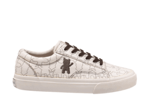 TTWN Bear Low-Top Off-White Bear Pattern Canvas Shoes