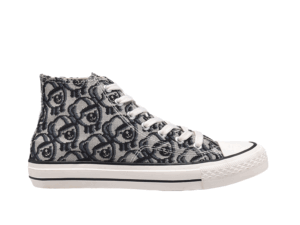 TTWN Bear High-Top Gray Bear Head Pattern Canvas Shoes