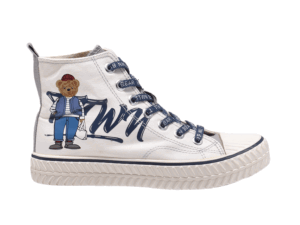 TTWN Bear High-Top White Canvas Black Laces & Bear Shoes