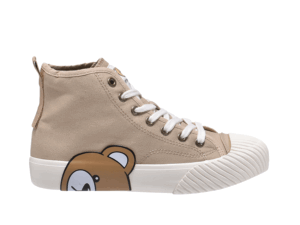 TTWN Bear High-Top Khaki Canvas Side Bear Head Biscuit Shoes