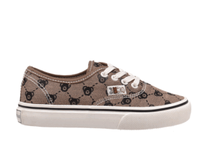 TTWN Bear Low-Top Dark Coffee Big-Eared Bear Pattern Shoes