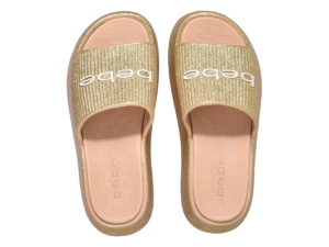 bebe Ploffy Women Slide-23215-ShinyGold Glitter