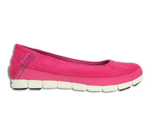 Crocs Stretch Sole Microsuede Flat Candy Pink White