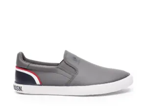 US Polo Men Round Toe Solid Timeo Slip On Sneakers Grey