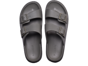 Pull&Bear Rubberized Sandal With Buckles Slide Grey