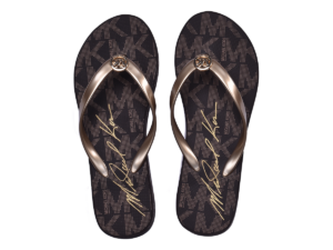 Michael Kors Lilo Wedge Flip Flop Women Black/Gold