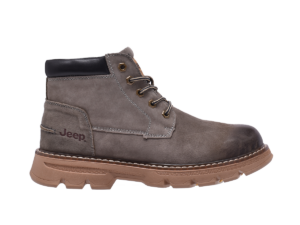 Jeep Ankle Lace up Chunky Padded Leather Boot-B213M08077-Gray
