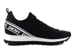 DKNY Womens Abbi Fabric Low Top Slip On Fashion Sneaker Black