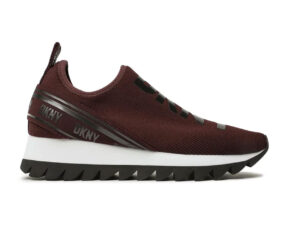 DKNY Womens Abbi Fabric Low Top Slip On Fashion Sneaker Burgundy