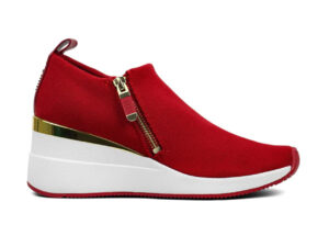 DKNY Womens Abbi Fabric Low Top Slip On Fashion Sneaker Red