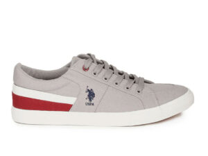 US Polo Men Contrast Stripe Canvas Clarkin Sneakers Grey