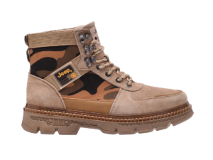 Jeep High Top Lace up Combat Camo Suede Boot-P224M08074-Biege