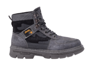 Jeep High Top Lace up Combat Camo Suede Boot-P224M08074-Gray