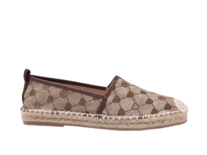 TTWN Bear Slip-On Brown Jacquard Big-Eared Bear Pattern Casual Shoes