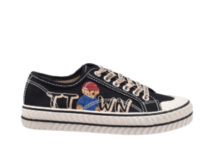 TTWN Bear Low-Top Black Canvas TTWN Lettering & Bear Shoes