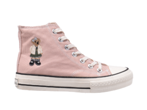 TTWN Bear High-Top Pink Bear Canvas Shoes