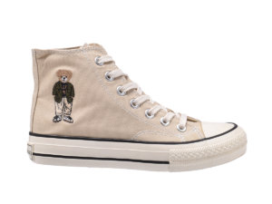 TTWN Bear High-Top Khaki Bear Canvas Shoes