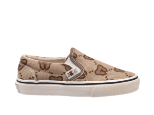 TTWN Bear Slip-On Brown Bear Head Pattern Canvas Shoes