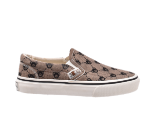 TTWN Bear Slip-On Dark Coffee Big-Eared Bear Pattern Shoes
