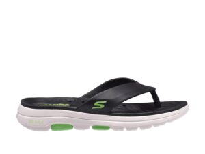 Skechers Foamies Go Walk Flip Flop 243024-Black White Green OK