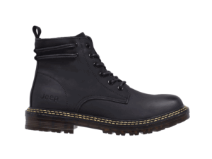 Jeep High Top Lace Classic Soft Leather Boot-P214M08089-Black