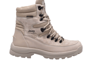Jeep High Top Lace up Combat Padded Suede Boot-P141291132-Khaki