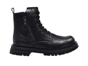 Jeep High Top Lace up Combat Leather Boot-P214M08222-Black